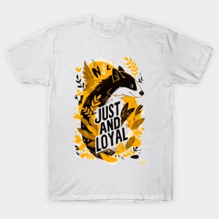 Just and Loyal - Badger - Black and Gold - Fantasy T-Shirt